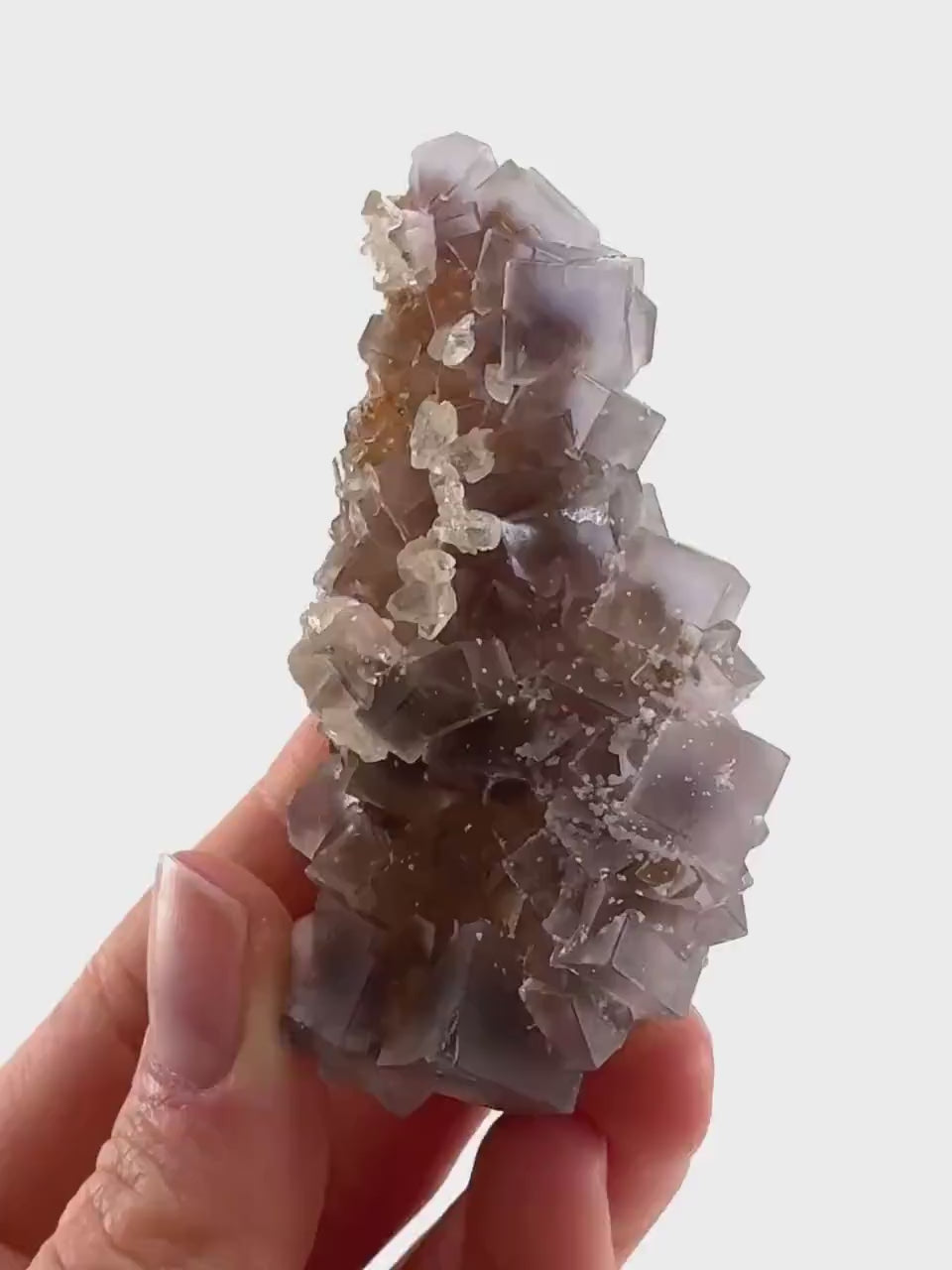 Purple Fluorite w/ Calcite (Pakistan) | purple fluorite crystal cluster, mineral specimen