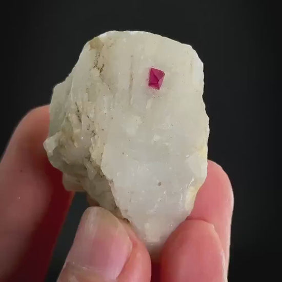 Spinel on Marble Matrix  | Burmese pink crystal, mineral specimen from Mogok, Myanmar