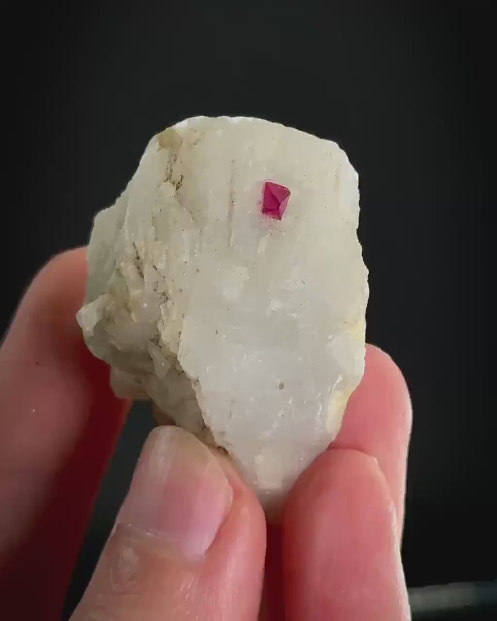 Spinel on Marble Matrix  | Burmese pink crystal, mineral specimen from Mogok, Myanmar