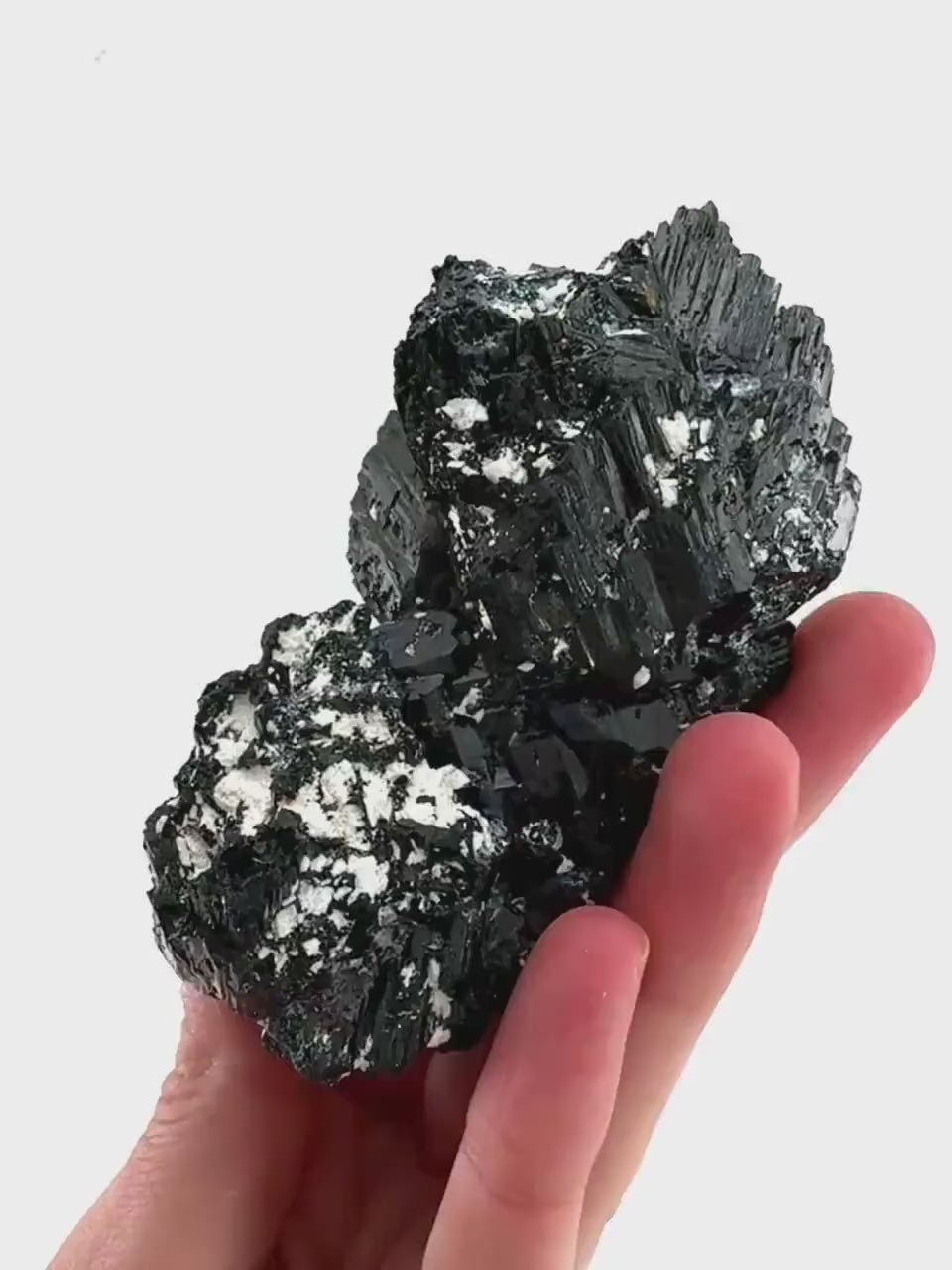 Raw Black Tourmaline Crystal Cluster | Namibia Protection Stone