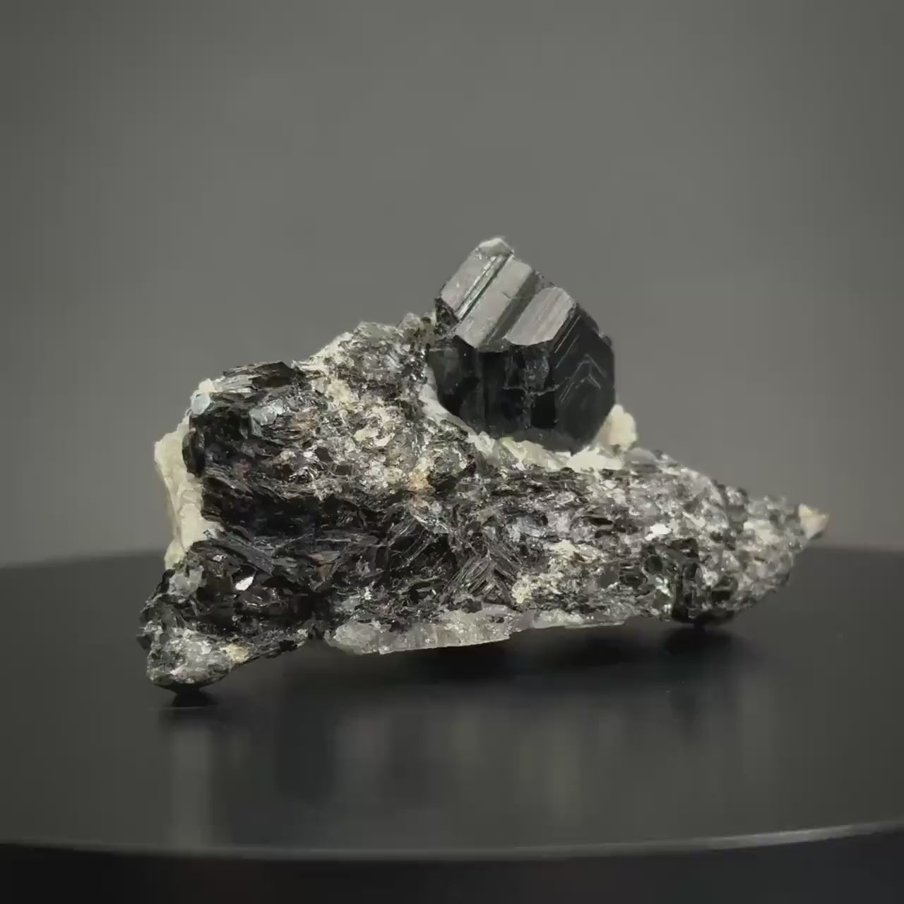 Sapphirine on Matrix | dark blue crystal, rare mineral specimen from Madagascar