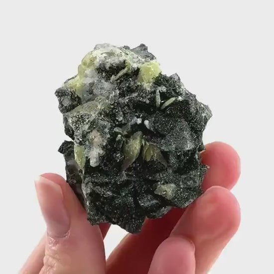 Titanite with Chlorite & Feldspar | green sphene crystal, mineral specimen from Pakistan