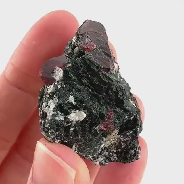 Red Zircon on Matrix (Pakistan) | natural red zircon, raw zircon, zircon crystal, mineral specimen