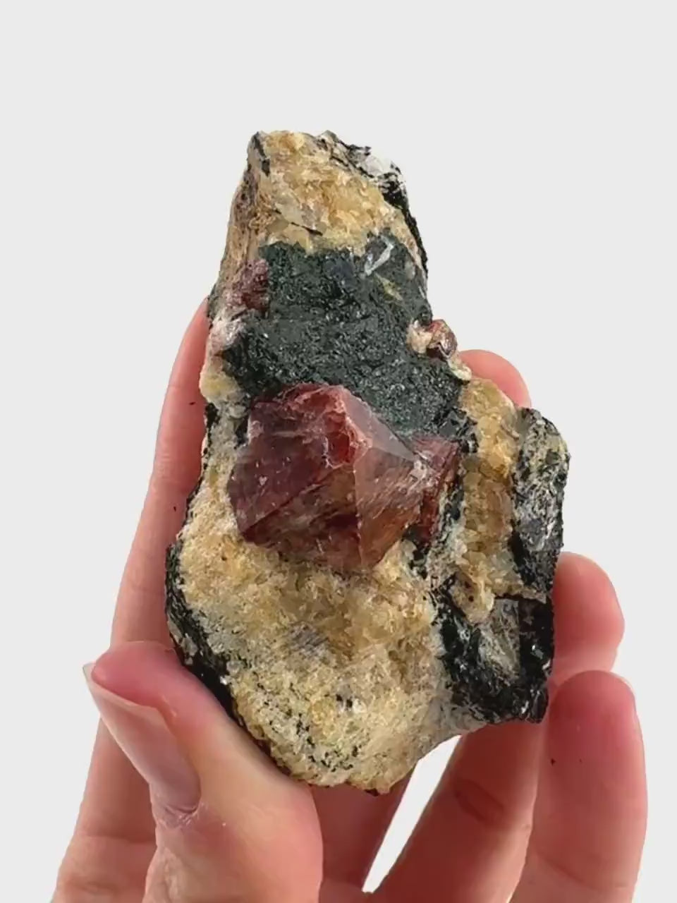 Red Zircon on Matrix (Pakistan) | natural red zircon, raw zircon, zircon crystal, mineral specimen