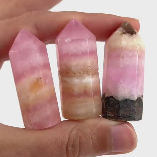 Rare! Pink Aragonite Point, natural pink aragonite tower, crystal point, pink aragonite crystal