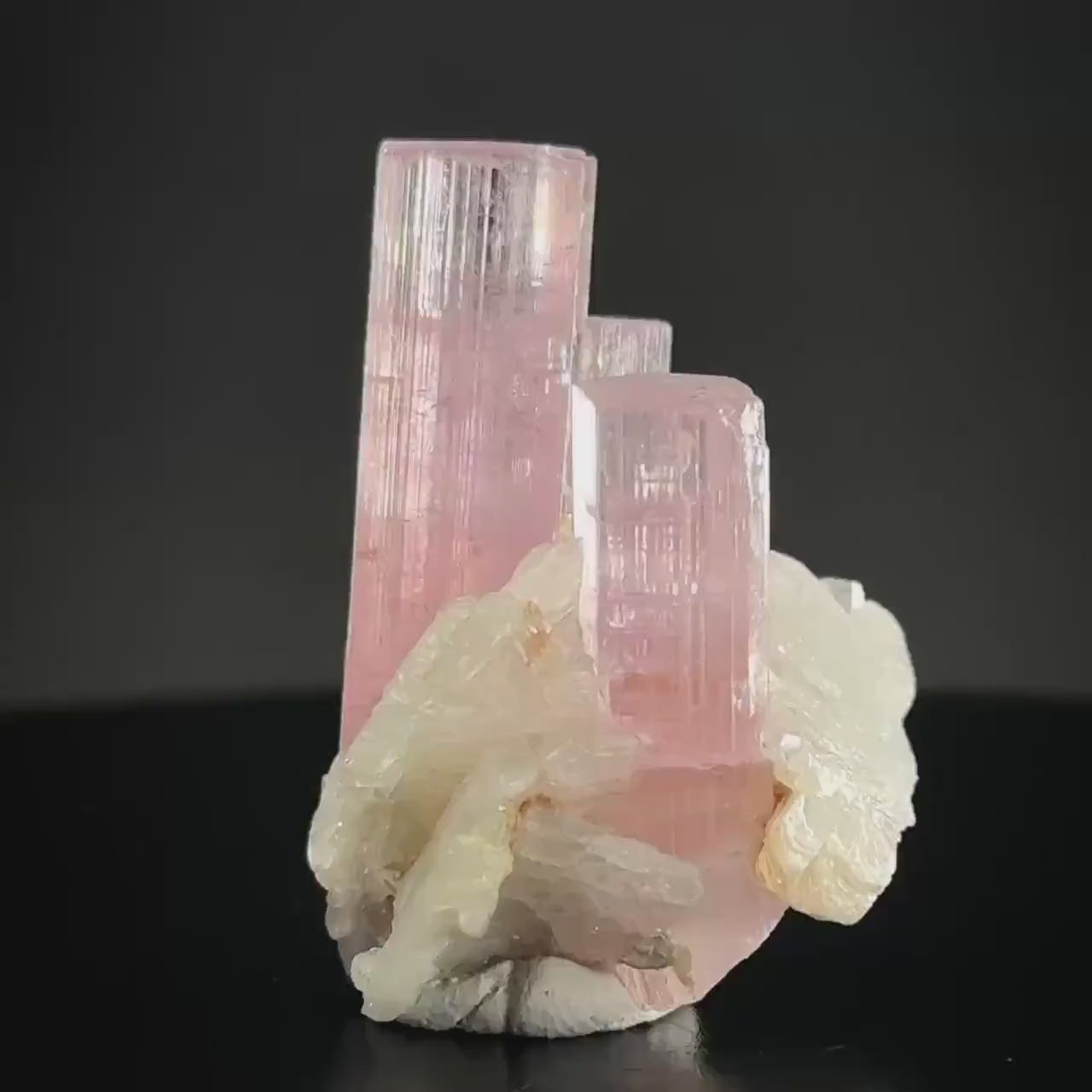 Elbaite Tourmaline | Pink Crystal Cluster, mineral specimen from Paprok