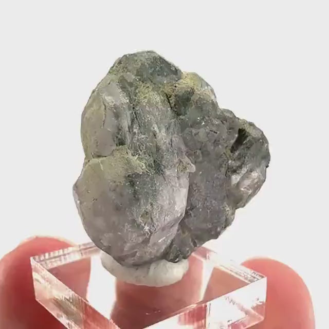 Fluorapatite with Actinolite Inclusions | natural purple crystal, mineral specimen from Pakistan