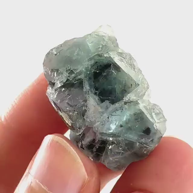 Okorusu Fluorite | green-blue raw fluorite crystal cluster, mineral specimen