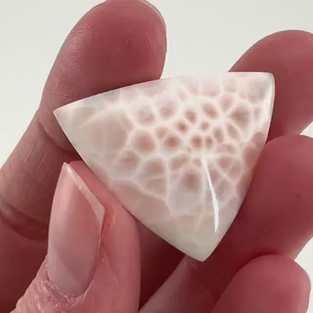 Pink Natrolite Gemstone Cabochon