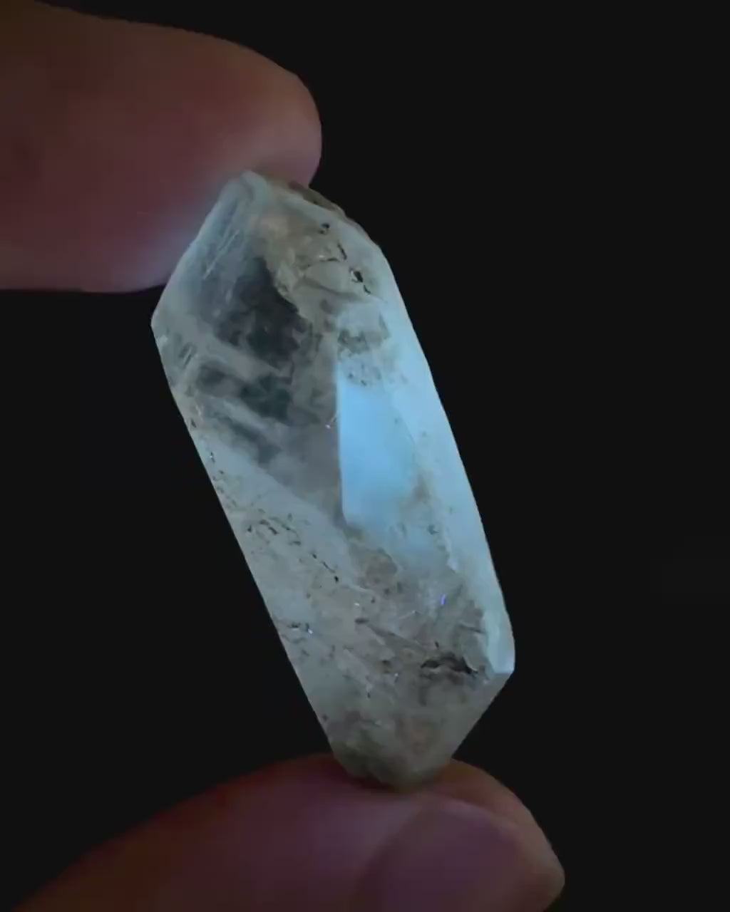 Hourglass Selenite | Phosphorescent UV Reactive Gypsum Crystal from Canada