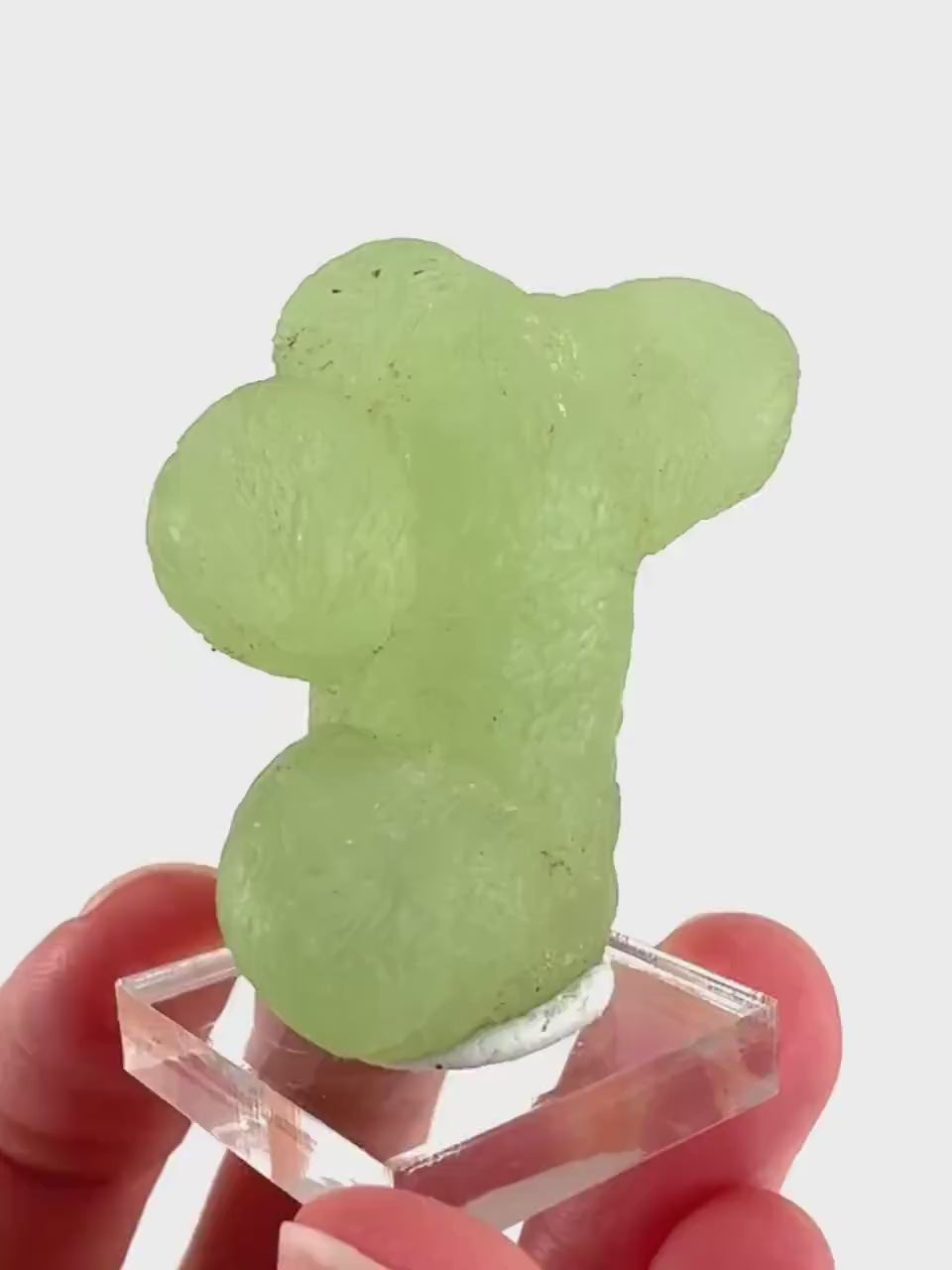 Prehnite | Botryoidal green crystal, mineral specimen from Mali