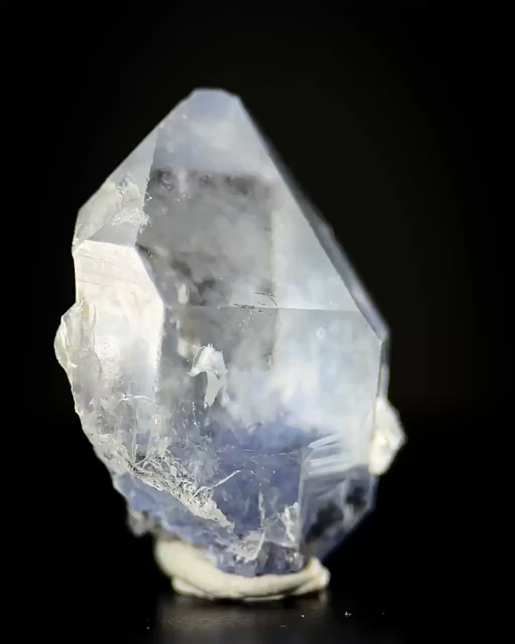 Dumortierite in Quartz | blue crystal point, rare mineral specimen from Brazil