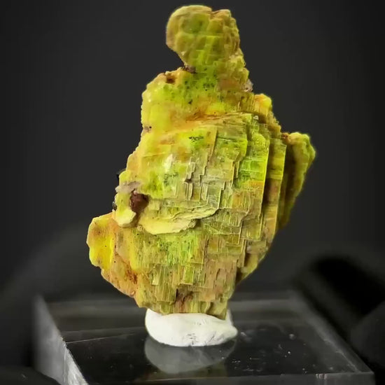 Uranocircite | fluorescent UV reactive crystal, rare mineral specimen from Germany