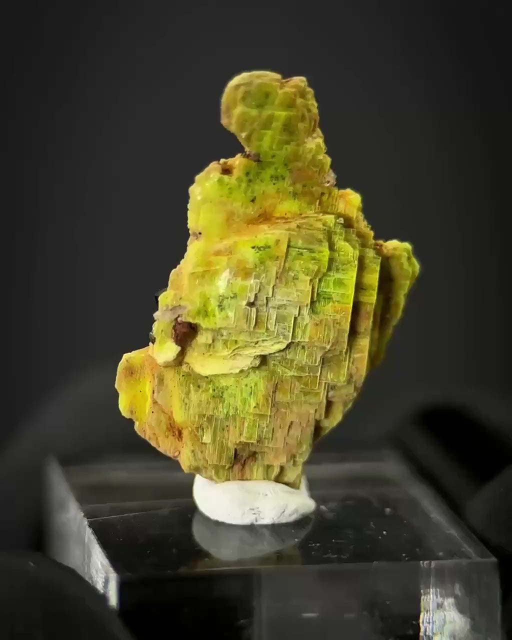 Uranocircite | fluorescent UV reactive crystal, rare mineral specimen from Germany