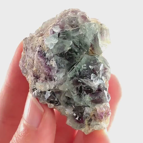Okorusu Fluorite | green & purple crystal cluster, mineral specimen from Namibia