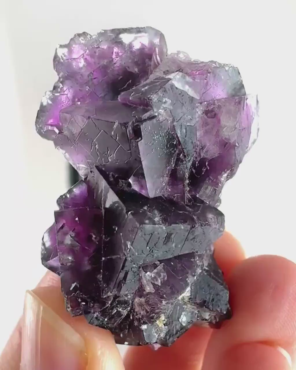Okorusu Fluorite (Namibia) | purple fluorite cluster, raw fluorite crystal, mineral specimen
