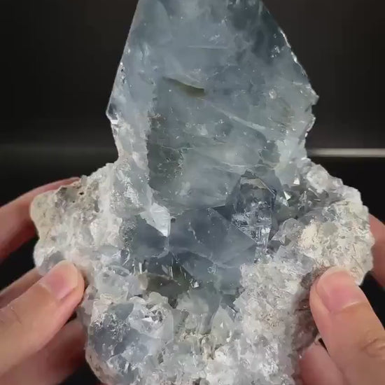 Celestite (Madagascar) | blue celestite crystal, mineral specimen, raw celestite