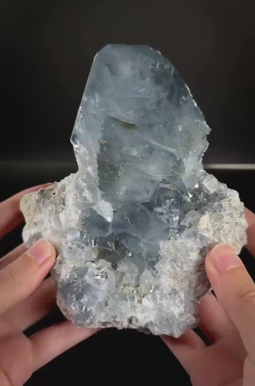 Celestite (Madagascar) | blue celestite crystal, mineral specimen, raw celestite