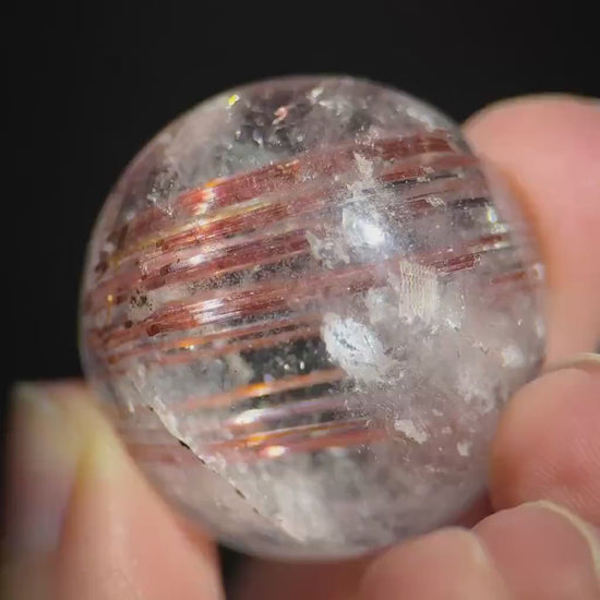 Red Rutile Quartz Cabochon | Flashy Natural Gemstone