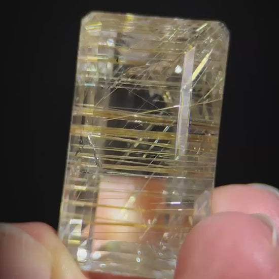 Golden Rutile Quartz Cabochon | Flashy Natural Gemstone