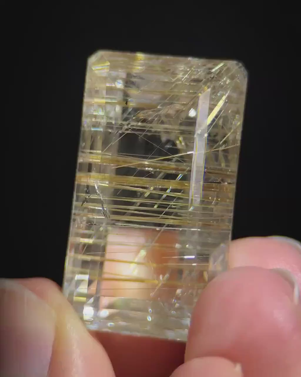 Golden Rutile Quartz Cabochon | Flashy Natural Gemstone