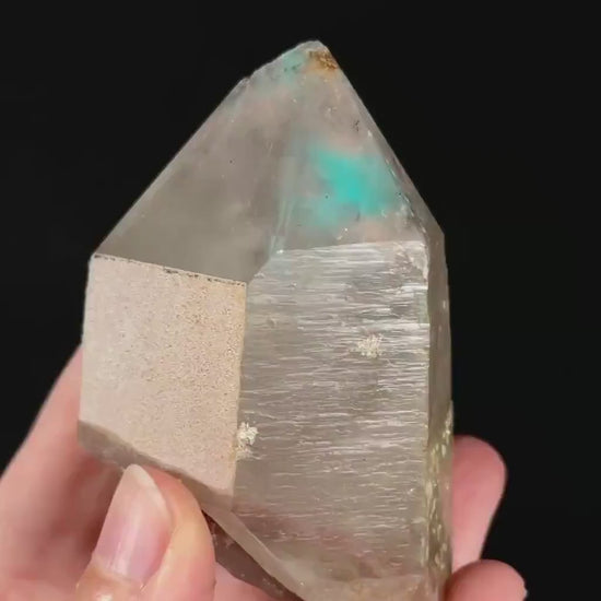 Ajoite & Copper Included Quartz (South Africa) | ajoite quartz crystal, rare minerals