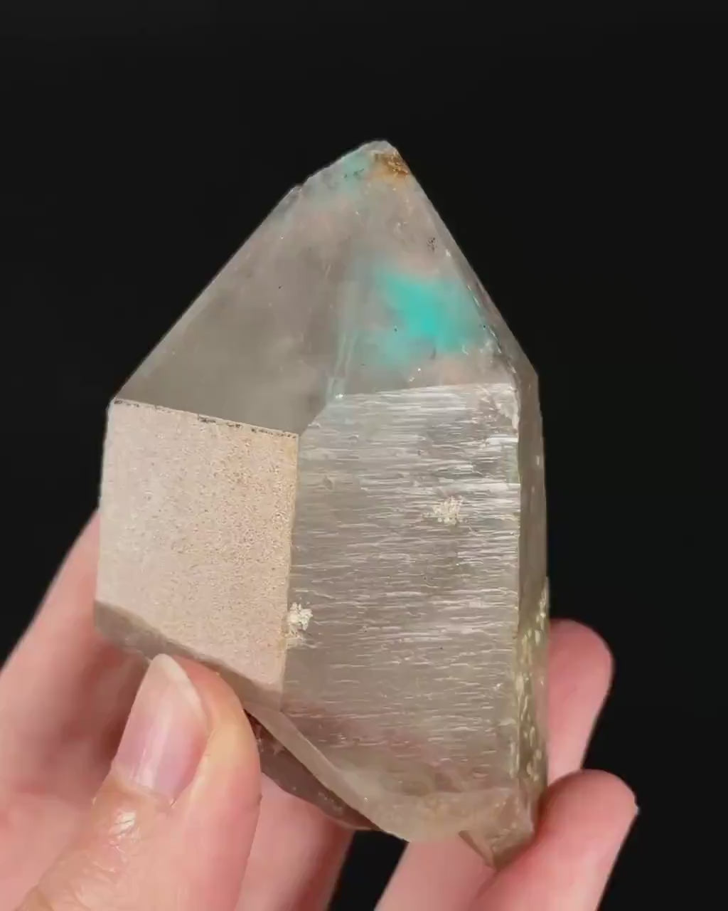 Ajoite & Copper Included Quartz (South Africa) | ajoite quartz crystal, rare minerals