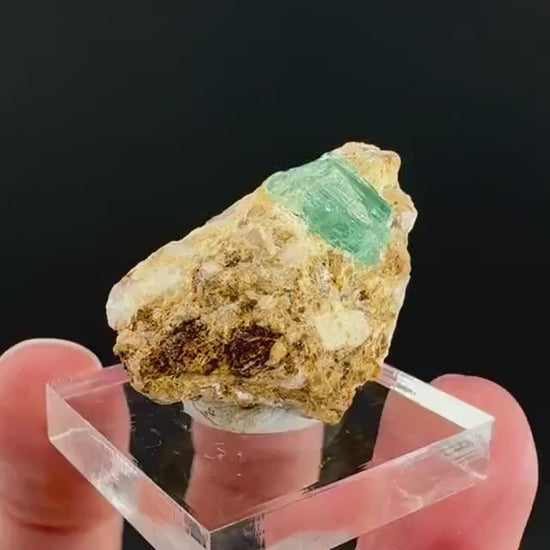 Emerald on Matrix | natural green crystal cluster, raw mineral specimen (Pakistan)