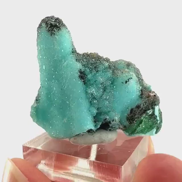 Chrysocolla Pseudomorph after Azurite (DR Congo) | blue chrysocolla crystal, mineral specimen