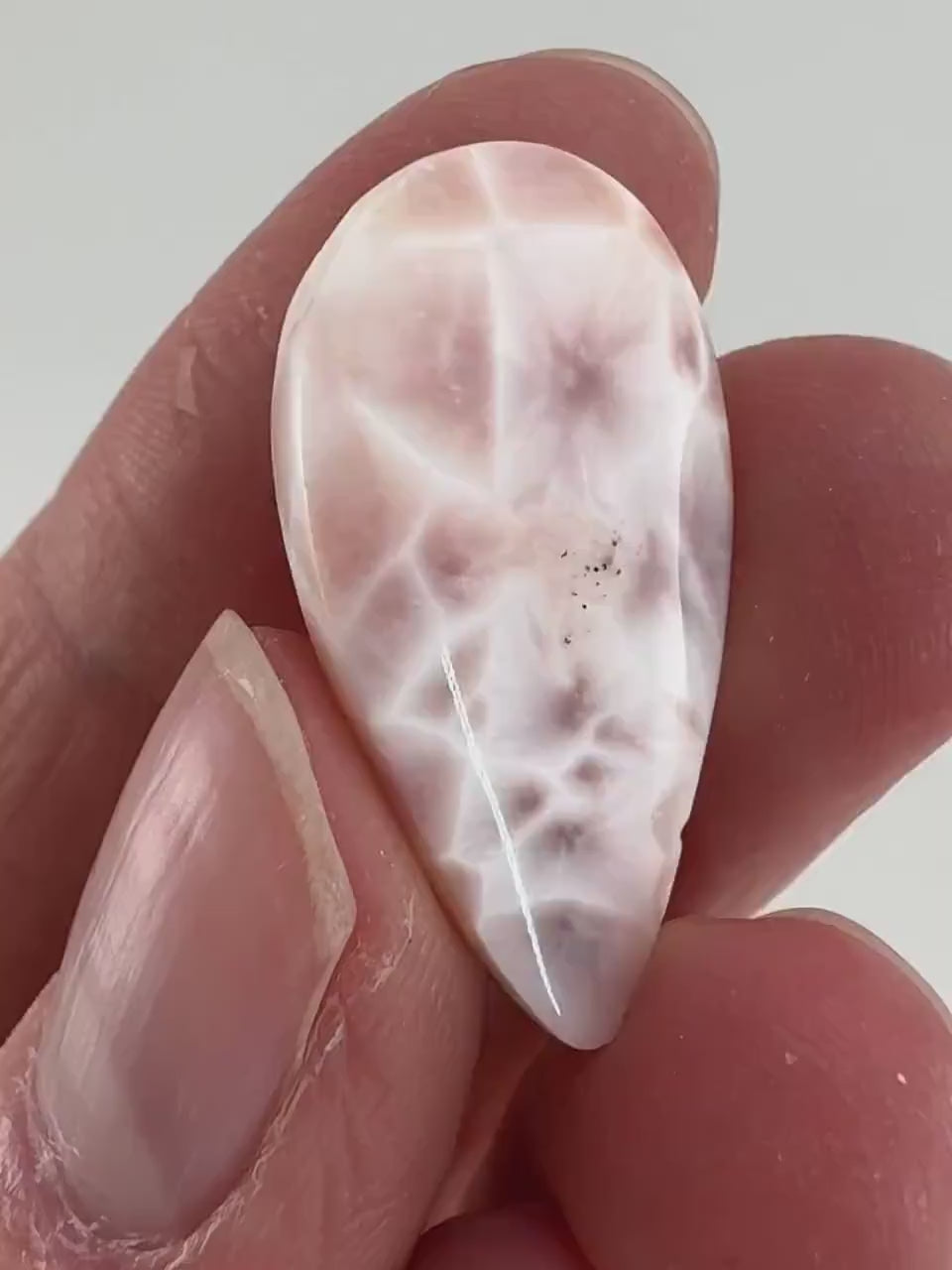 Pink Natrolite Cabochon, pink larimar cabochon, gemstone cabochon, natrolite cab, polished natrolite
