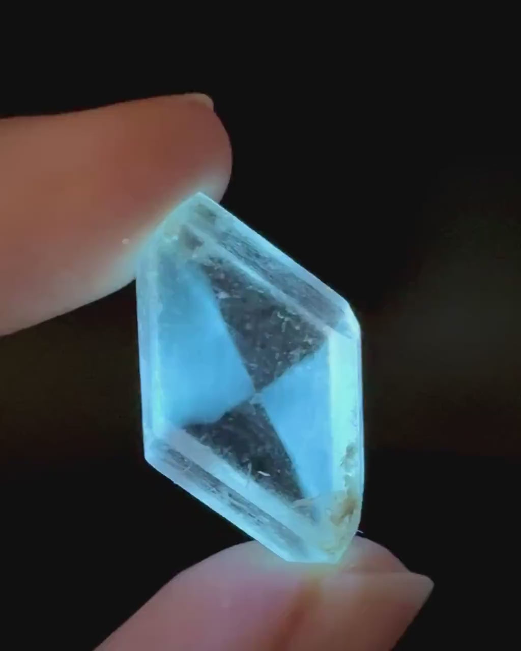 Hourglass Selenite | Phosphorescent UV Reactive Gypsum Crystal from Canada