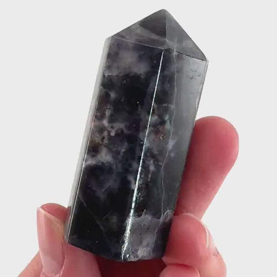 Iolite Point (India) | polished iolite crystal tower, cordierite point, crystal point