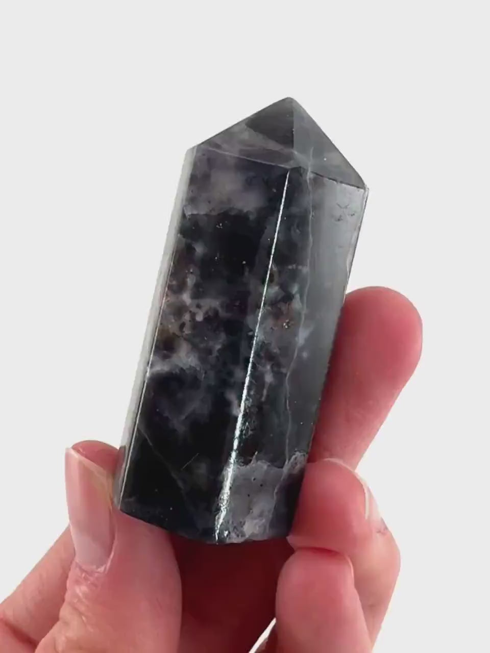 Iolite Point (India) | polished iolite crystal tower, cordierite point, crystal point
