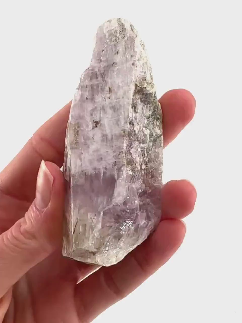 Lavender Kunzite | raw pink spodumene crystal, mineral specimen from Pakistan