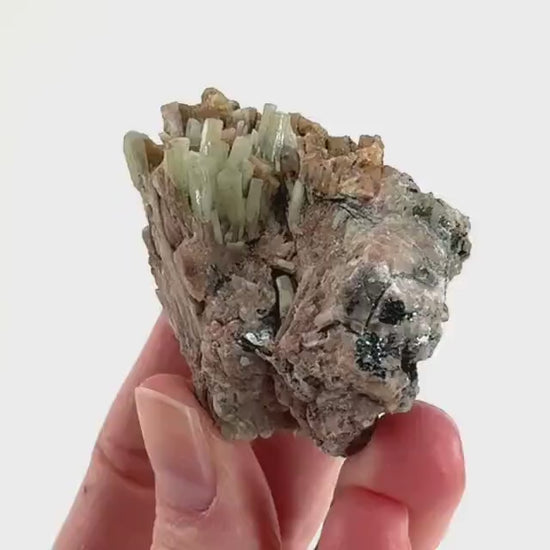 Cuprian Barite with Stibnite | Crystal cluster, baryte mineral specimen from DR Congo
