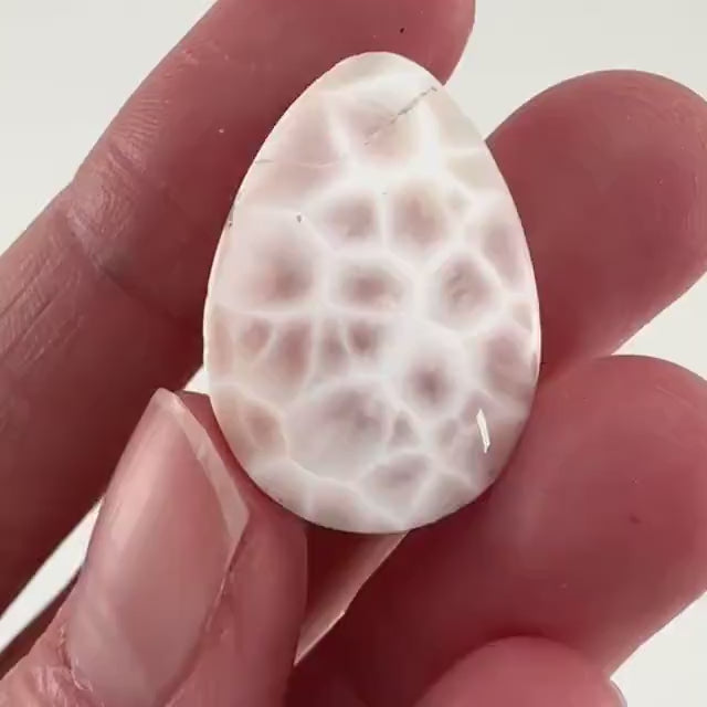 Pink Natrolite Gemstone Cabochon