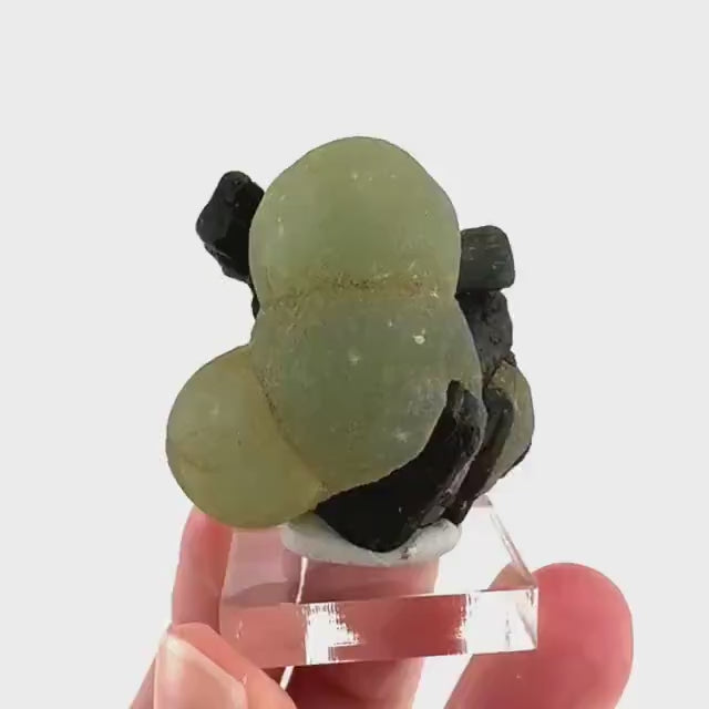 Prehnite with Epidote | Botryoidal green crystal, mineral specimen from Mali