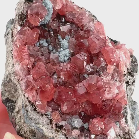 Rhodochrosite on Matrix (Peru) | rhodochrosite crystal, rare crystals, mineral specimen, rare minerals, natural rhodochrosite