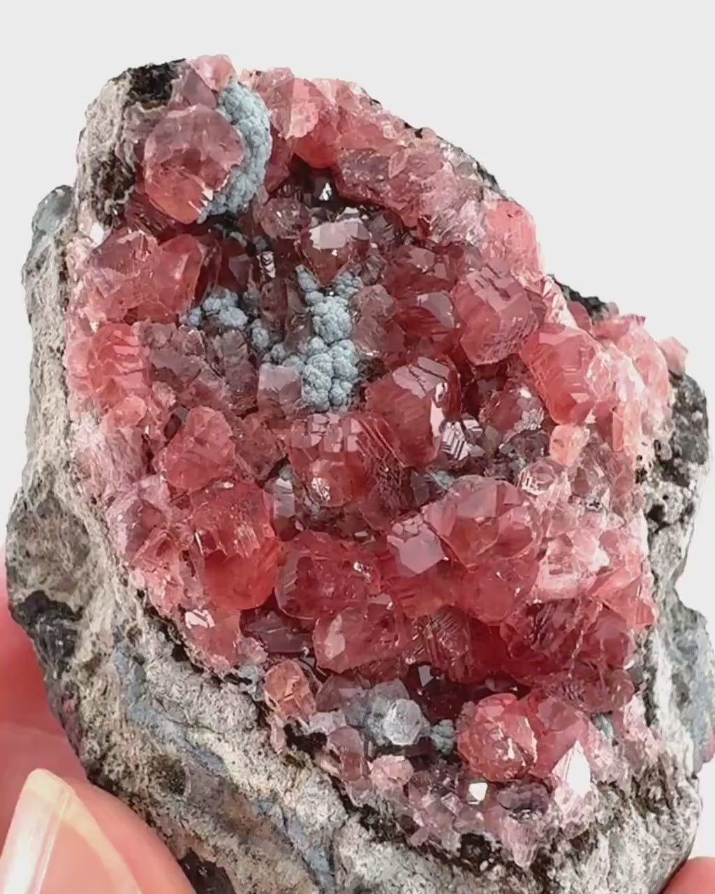 Rhodochrosite on Matrix (Peru) | rhodochrosite crystal, rare crystals, mineral specimen, rare minerals, natural rhodochrosite