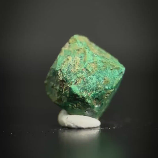 Malachite after Cuprite Pseudomorph | green crystal, rare mineral specimen from Chessy, France