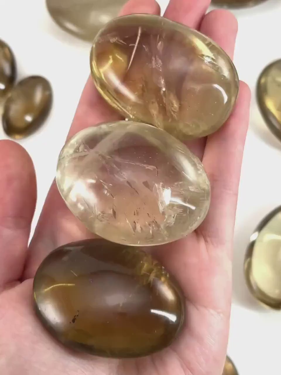 Natural Citrine Palm Stone, smoky citrine palmstone, polished natural citrine, genuine citrine, citrine palm stone