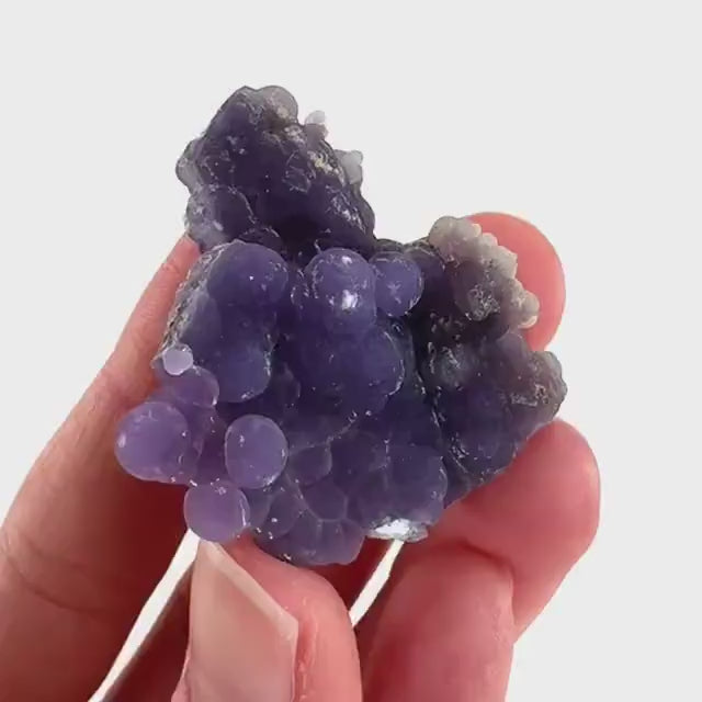 Grape Agate | botryoidal crystal cluster, purple mineral specimen from Indonesia