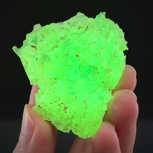 Hyalite Opal (Namibia) | UV reactive Hyalite Opal, daylight fluorescent, mineral specimen
