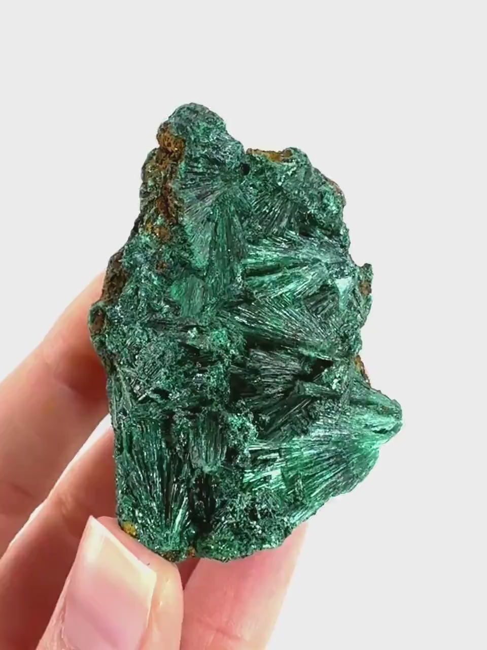 Fibrous Malachite (DR Congo) | raw green malachite crystal, mineral specimen