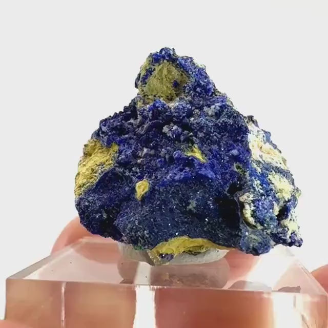Azurite | natural blue crystal cluster, raw mineral specimen from Morocco