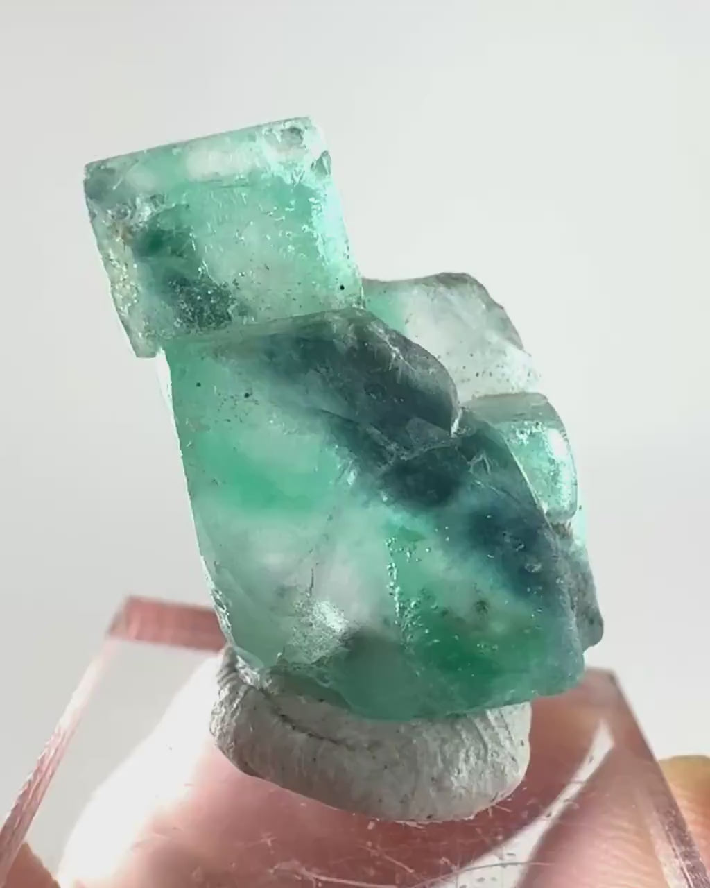 Okorusu Fluorite (Namibia) | green-blue fluorite cluster, raw fluorite crystal, mineral specimen
