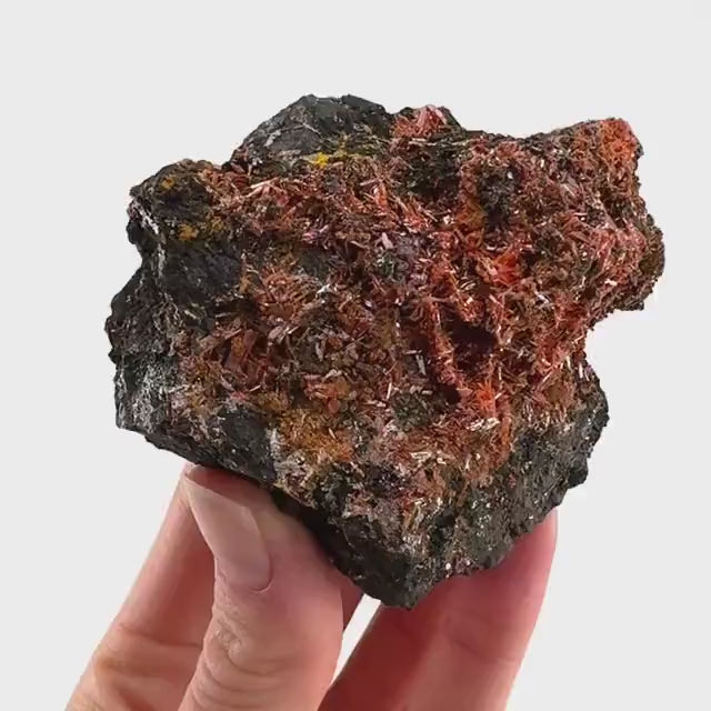 Crocoite Specimen (Australia), raw crocoite, crocoite crystal, orange crocoite, mineral specimen, rare minerals