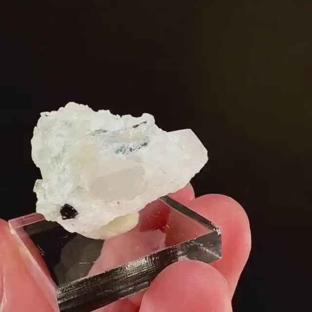Rare! Herderite, Quartz with Black Tourmaline on Albite (Pakistan) | green herderite crystal, natural crystals, herderite on matrix