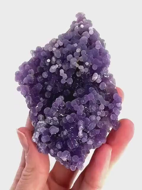 Purple Grape Agate | botryoidal crystal cluster, mineral specimen from Indonesia