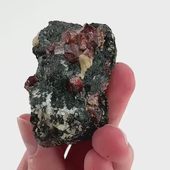 Red Zircon on Matrix | natural red crystal, mineral specimen from Pakistan